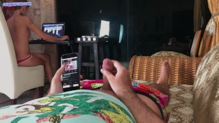 Hot POV blowjob, fuck and cum play with neighbour who I caught masturbated